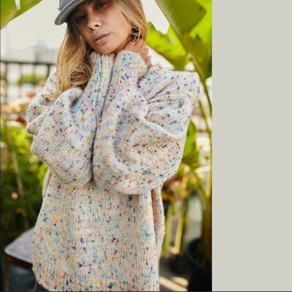 (8-10) Last 1! Ivory Confetti Relaxed Fit Sweater - Picture 2 of 5